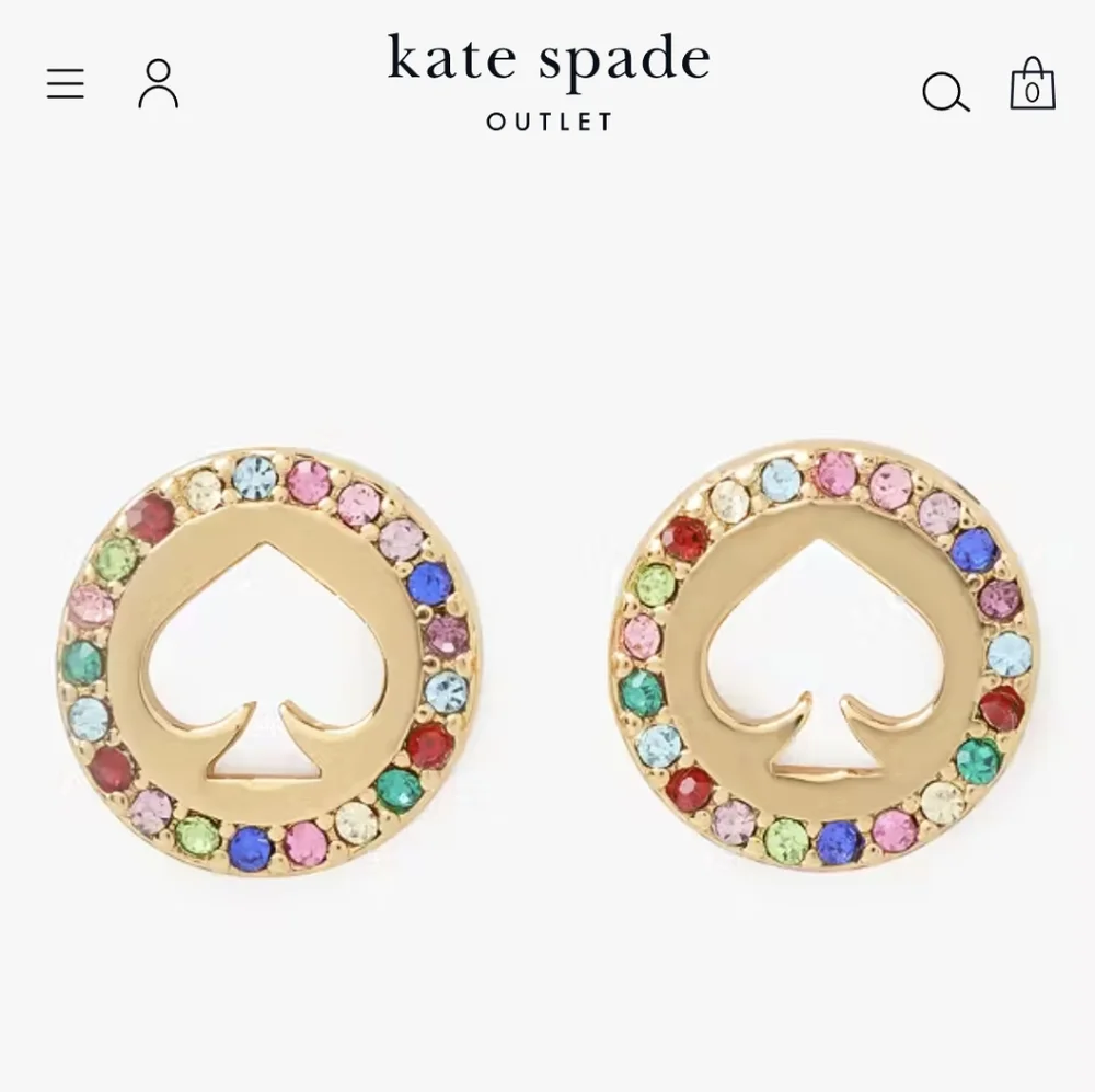 NWT Kate Spade Multicolor Spot The Spade Stud Earrings